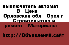 выключатель автомат. 220В › Цена ­ 100 - Орловская обл., Орел г. Строительство и ремонт » Материалы   